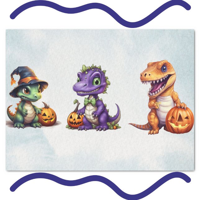 Papel De Seda Fiesta Dino-Mash de los dinosaurios de Halloween (Dinosaur Halloween Tissue Paper)