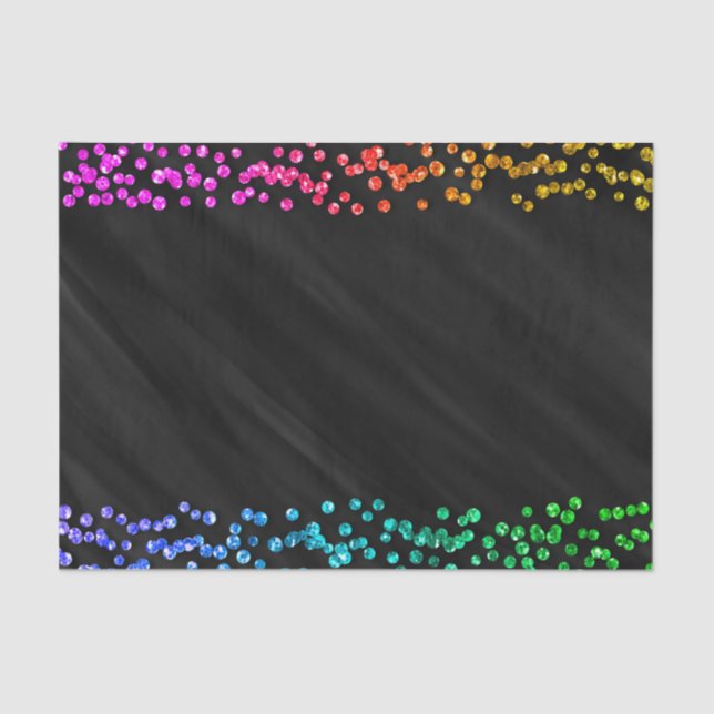 Papel De Seda Fiesta divertido de Black Rainbow Confetti Dots (Anverso)