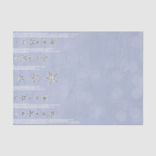 Papel De Seda Fiesta Dulces 16 con Estrellas de Purpurina Azul B