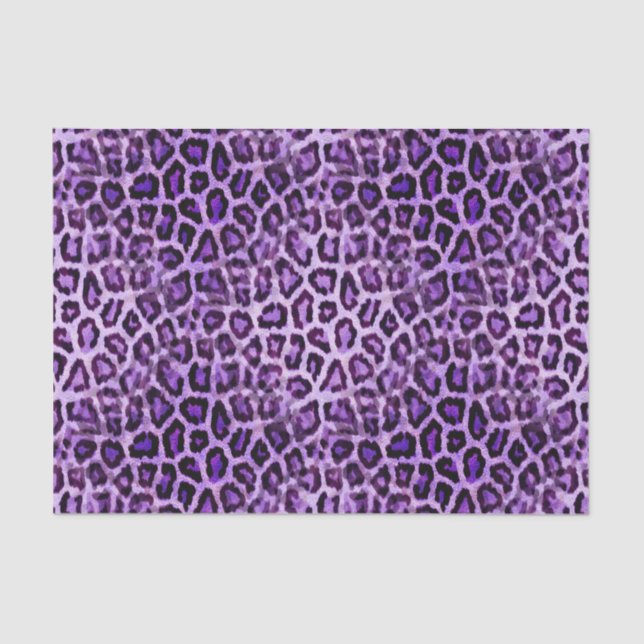 Papel De Seda Fiesta Femenina de Estampado Animal Leopardo Púrpu (Anverso)