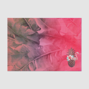 Papel De Seda Fiesta Luau de Piña Tropical Brillante Rosa