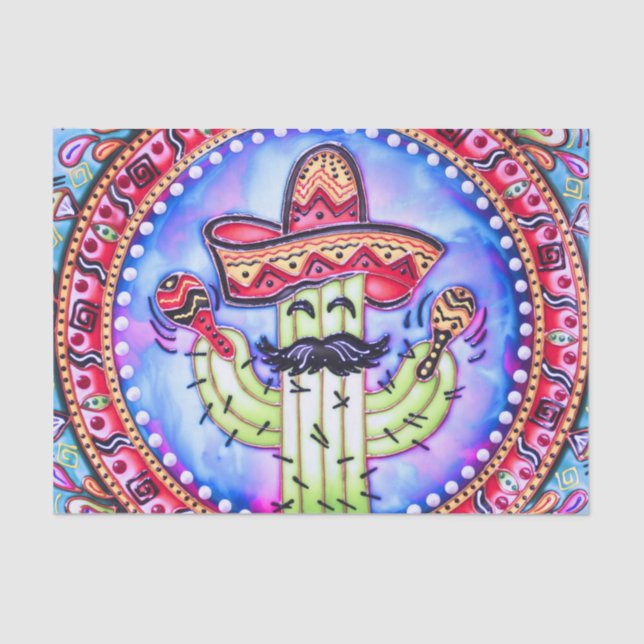 Papel De Seda Fiesta Mexicana Cinco de Mayo Decoración Roja Azul (Anverso)