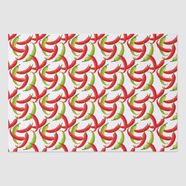 Papel De Seda Fiesta mexicana de pimientos picantes  (Anverso)