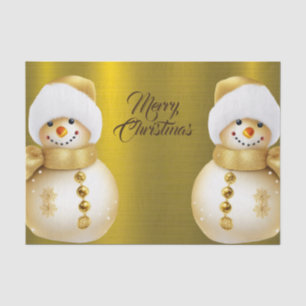 Papel De Seda Fiesta navidad Golden Snowman vacaciones de invier