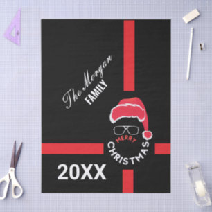 Papel De Seda Fiesta navideña de los Navidades negros rojos