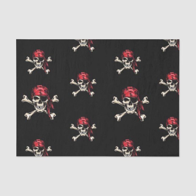 Papel De Seda Fiesta pirata Salty Skulls para adultos (Anverso)