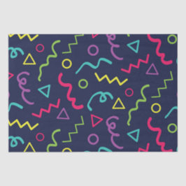 Papel De Seda fiesta retro de neón de los ochenta con patrón Mem