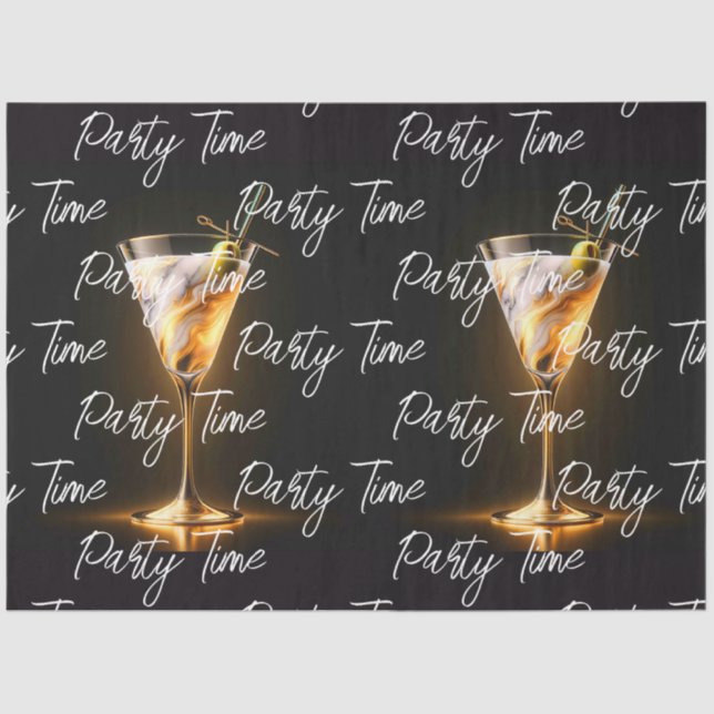 Papel De Seda Fiesta Time Neon Trendy Personalizada (Anverso)