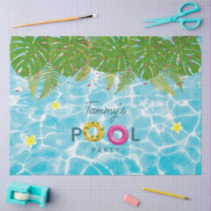 Papel De Seda Fiesta Tropical de Piscina Cumpleaños Piscina