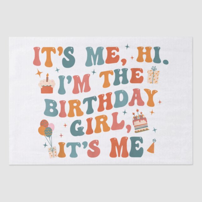 Papel De Seda Fiesta Única De Cumpleaños Es Me Hi Im El Cumpleañ (Anverso)