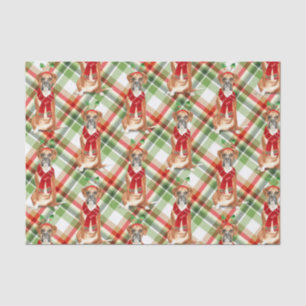 Papel De Seda Fiesta verde y Navidades Boxer Dog Lover vacacione