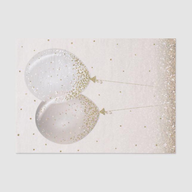 Papel De Seda Fiestas  Purpurinas de oro rosado (Anverso)