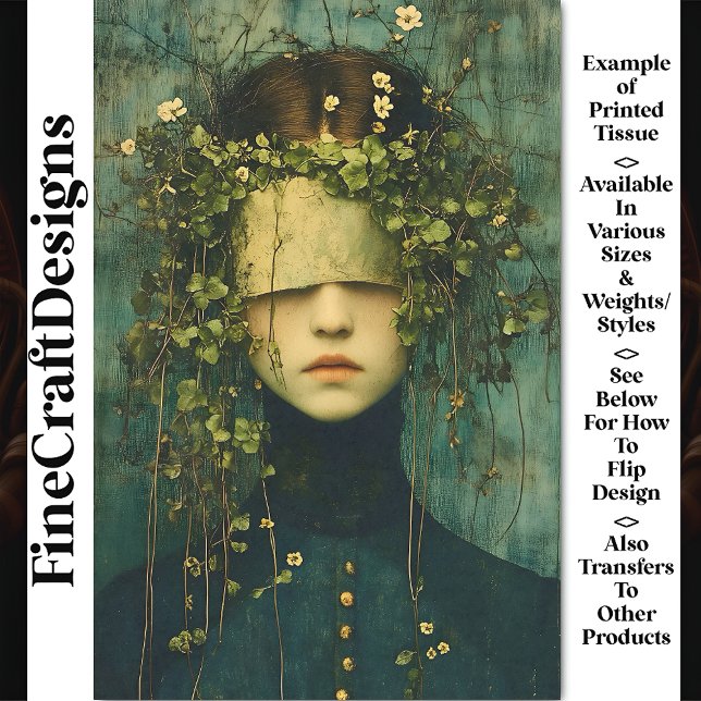 Papel De Seda Figura Botánica de Dark Academia BD8 Decoupage (Subido por el creador)