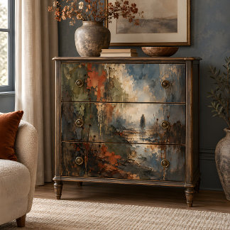 Papel De Seda Figura solitaria paisaje brumoso Decoupage
