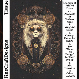 Papel De Seda Filial de Guay Lion Art Nouveau Gold CM5 Decoupage