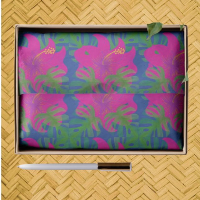Papel De Seda Filodendro de Hibisco Tropical (Decoupage, crafts, gifting)