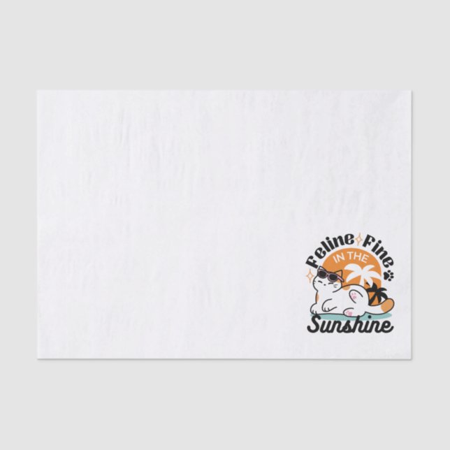 Papel De Seda Fino felino a la luz del sol - Gato tropical relaj (Anverso)