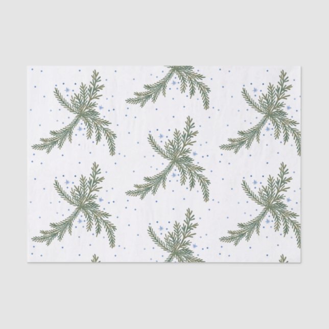 Papel De Seda Fir Branches Winter (Anverso)
