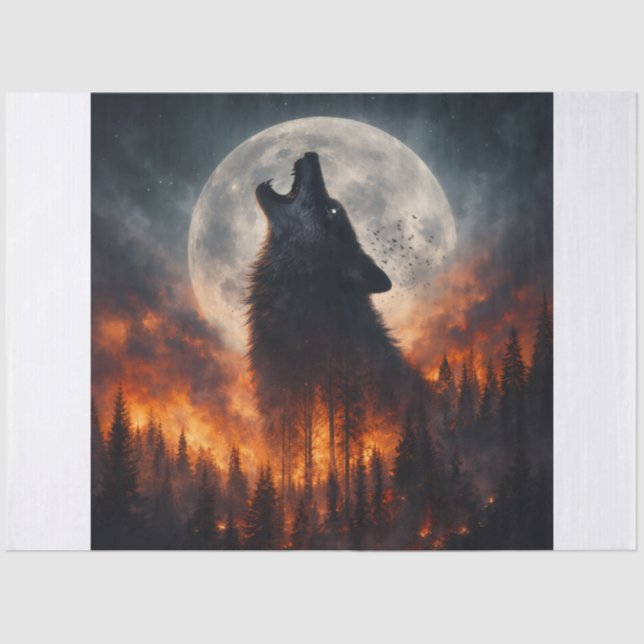 Papel De Seda Fire Wolf (Anverso)