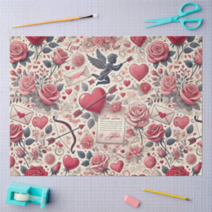 Papel De Seda Firmado con una Rosa