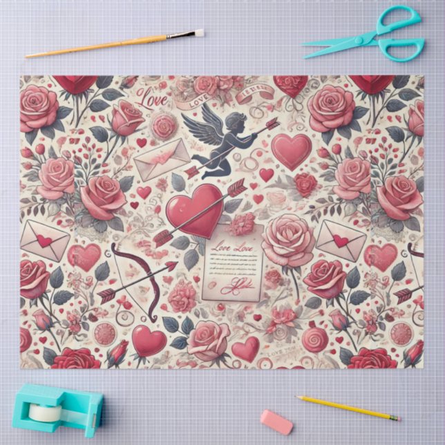 Papel De Seda Firmado con una Rosa (Artesanía)