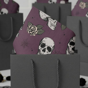 Papel De Seda Flamante morada floral pequeña Halloween