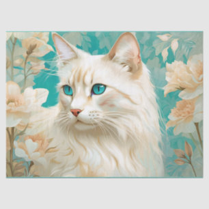 Papel De Seda flame Lynx Point Siamese Retrato Art