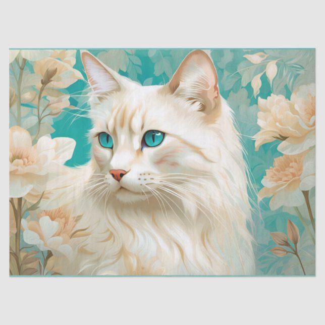 Papel De Seda flame Lynx Point Siamese Retrato Art (Anverso)