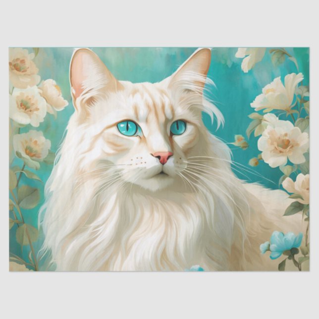 Papel De Seda flame Lynx Point Siamese Retrato Art (Anverso)