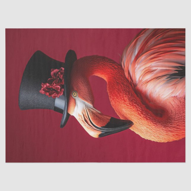 Papel De Seda Flamenco en Decoupage de Sombrero de Copa (Anverso)