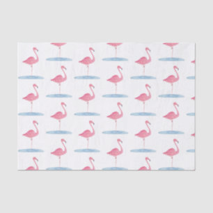 Papel De Seda Flamenco Rosa Acuarela