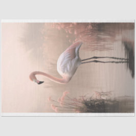 Papel De Seda Flamenco, Rosa, Lago Brumoso, Hierba de Pampas