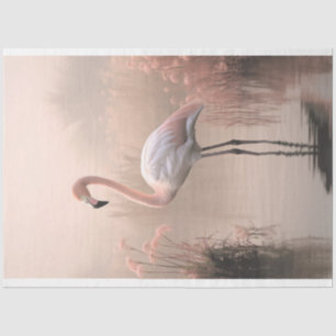 Papel De Seda Flamenco, Rosa, Lago Brumoso, Hierba de Pampas