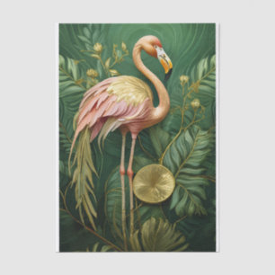 Papel De Seda Flamenco Rosado Brillante Oro, Elegante