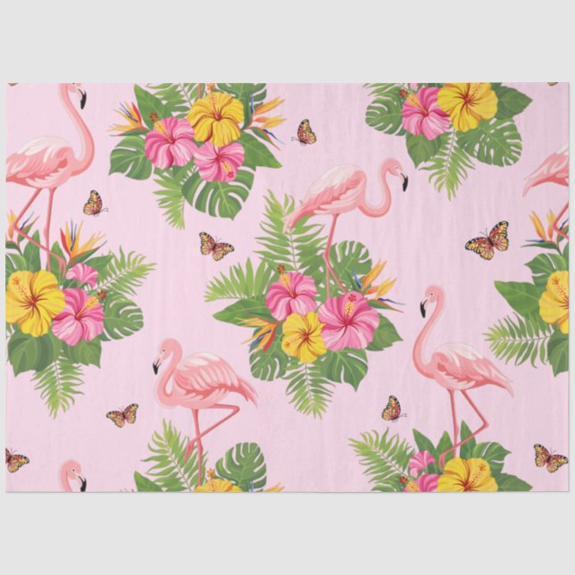 Papel De Seda Flamenco y Mariposas 1 (Anverso)