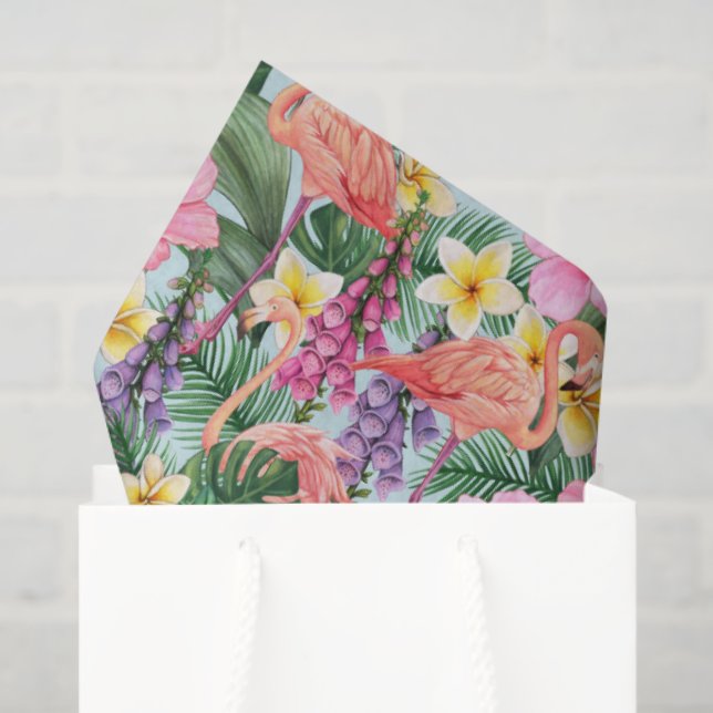 Papel De Seda Flamencos rosados (Bolsa de regalo)