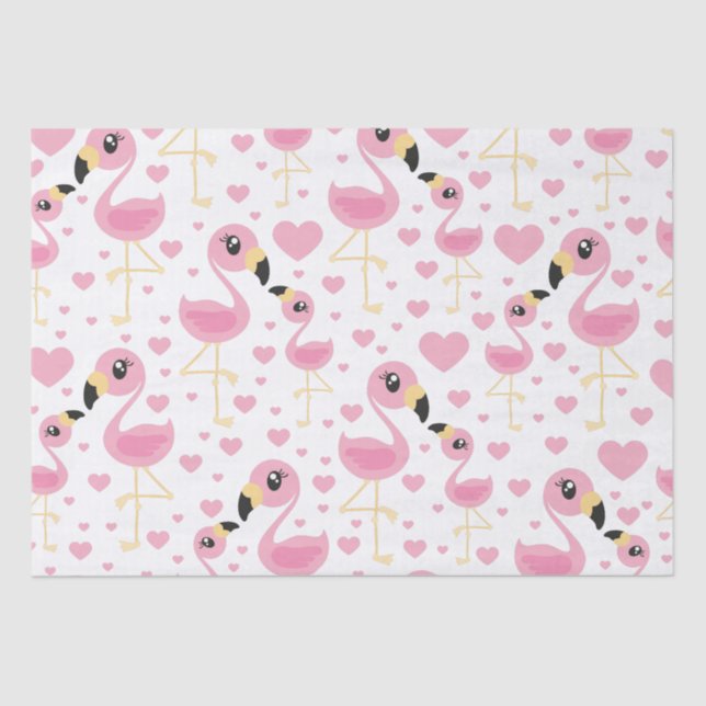 Papel De Seda Flamingo Baby Shower Cute Tropical (Anverso)