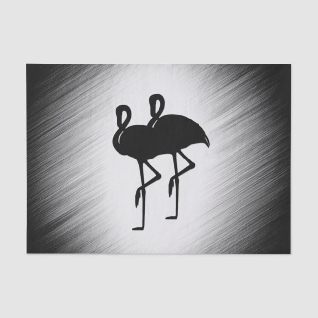 Papel De Seda Flamingo blanco y negro (Anverso)