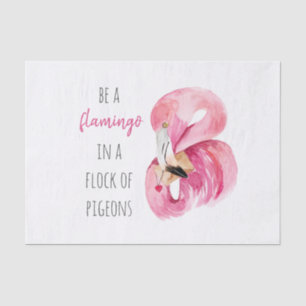 Papel De Seda Flamingo De Color Rosa Exótico Moderno Con Cita