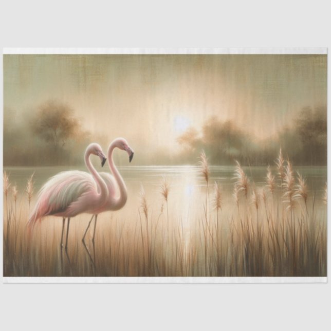 Papel De Seda Flamingo Decoupage (Anverso)