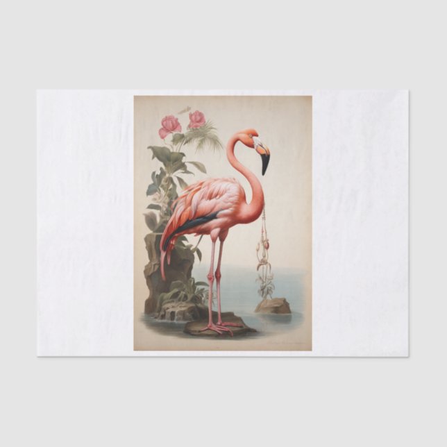 Papel De Seda Flamingo decoupage tissue papier (Anverso)