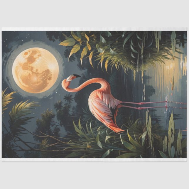 Papel De Seda Flamingo en la página de la luna (Anverso)