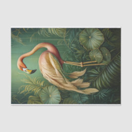 Papel De Seda Flamingo Feathery Finery, elegante botánico