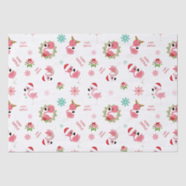 Papel De Seda Flamingo Flamingo de Feliz Navidad