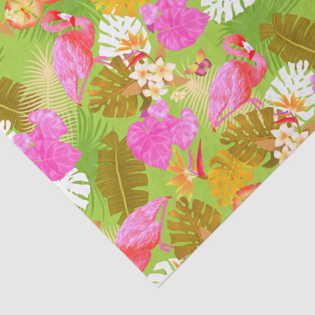 Papel De Seda Flamingo Garden Bright Green (Detalle)