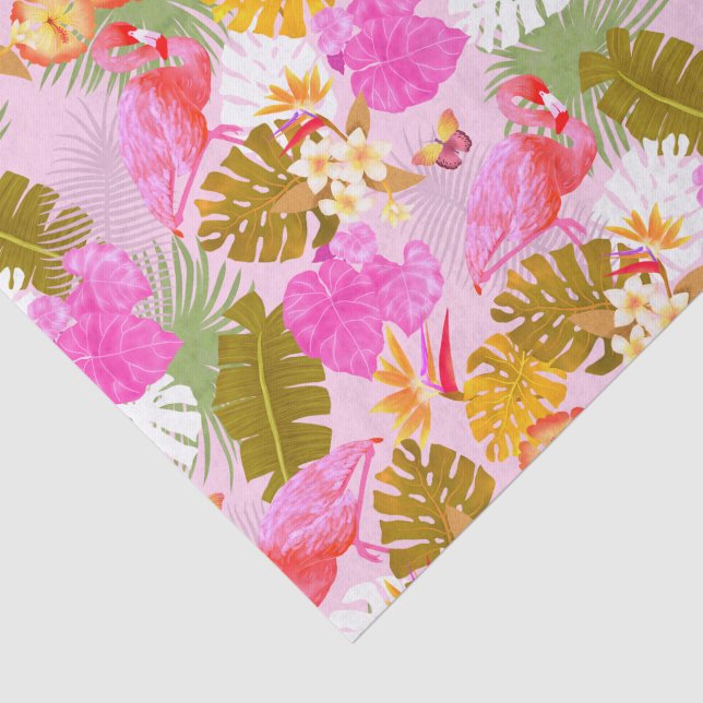 Papel De Seda Flamingo Garden Rosa (Detalle)