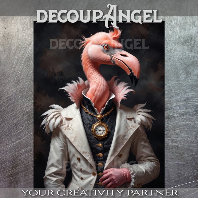 Papel De Seda Flamingo masculino victoriano -Decoupage- (Subido por el creador)