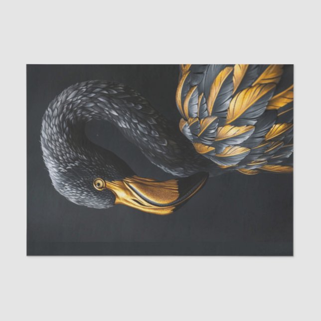 Papel De Seda Flamingo negro y oro8 (Anverso)