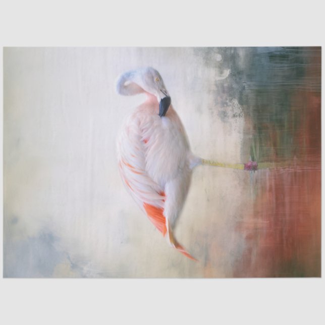 Papel De Seda Flamingo rosa frente a la desconexión derecha (Anverso)