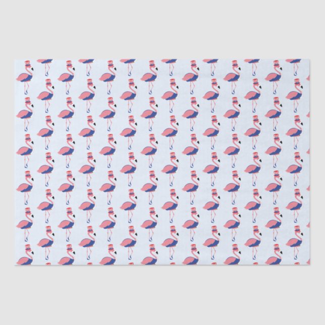 Papel De Seda Flamingo Rosado 4 de Julio (Anverso)